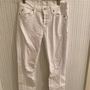 7 For All Mankind White Ripped Jeans
